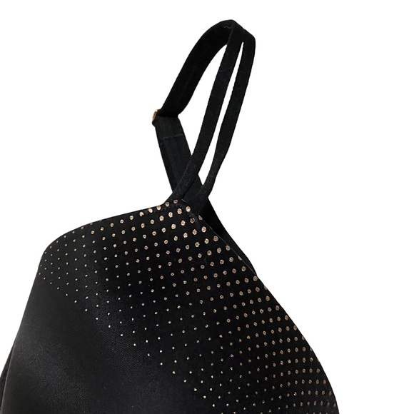 Victoria's Secret Lined Perfect Coverage Black Dotted Underwire 32DDD Bra - Picture 2 of 9
